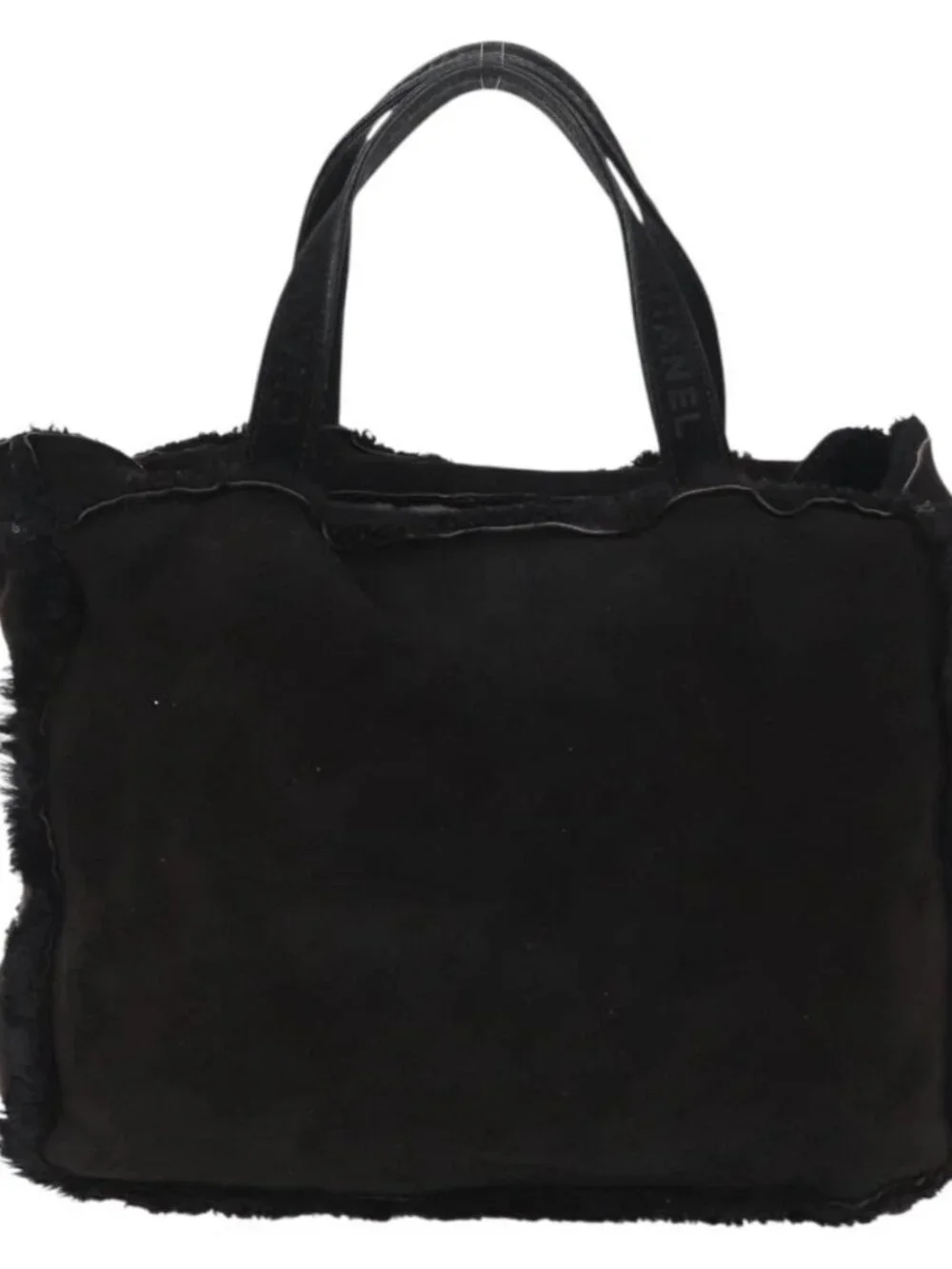 CHANEL Tote Bag Mouton Black CC Auth bs31120